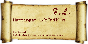 Hartinger Lóránt névjegykártya